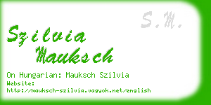 szilvia mauksch business card